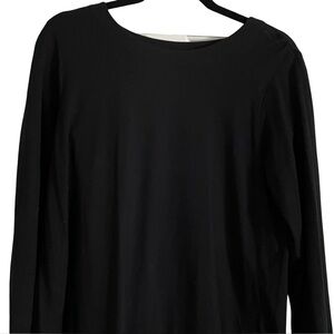 J. Jill Black Luxe Supima Cotton Long Sleeve Forward Seam Tunic Size Medium